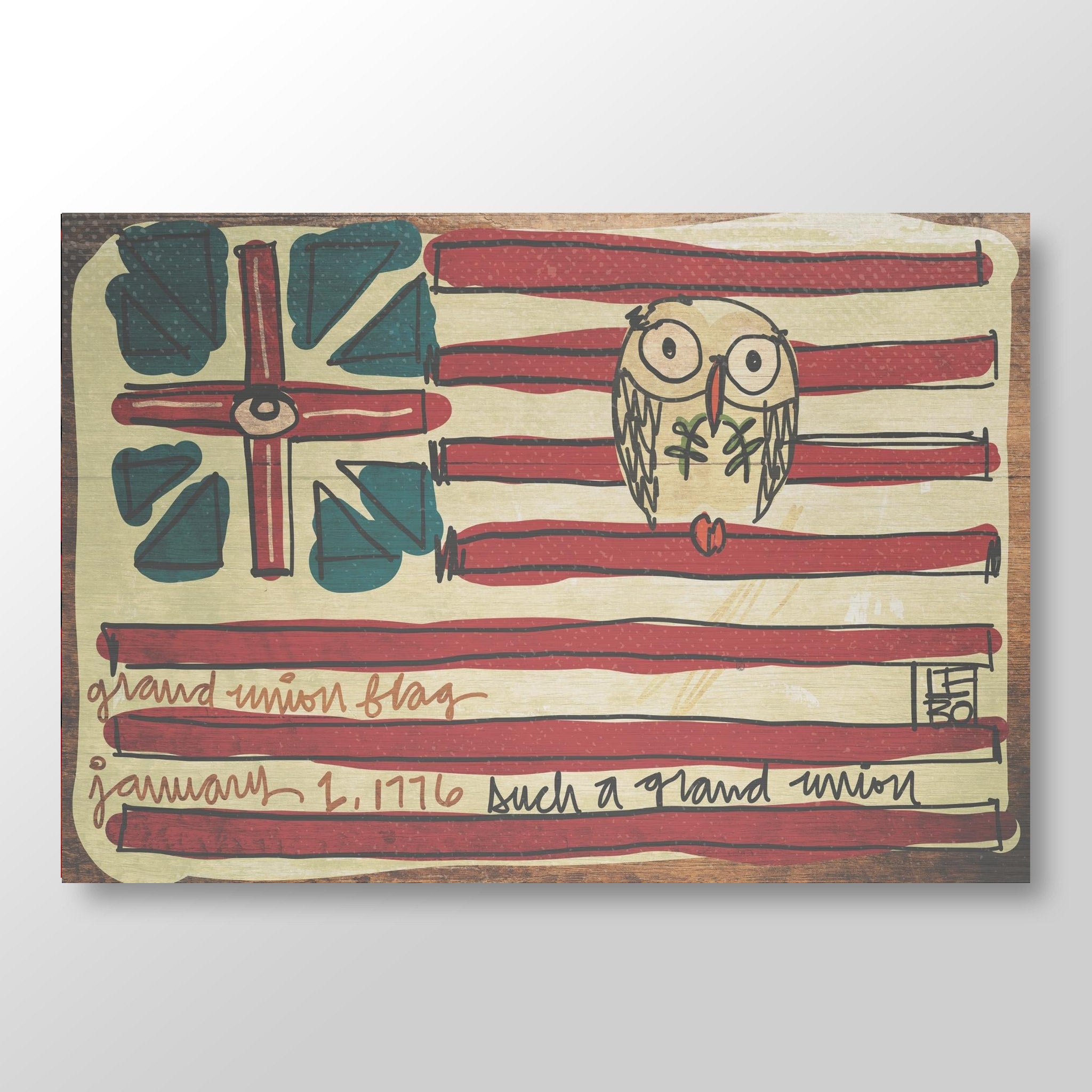 Such a Grand Union, George Washington Flag - Lebo Brushed Aluminum ArtBond